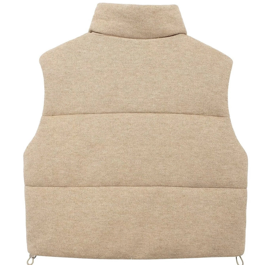 Women's Casual Solid Color Zipper Vest