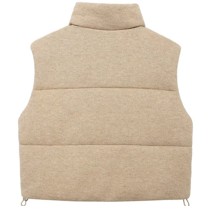 Women's Casual Solid Color Zipper Vest