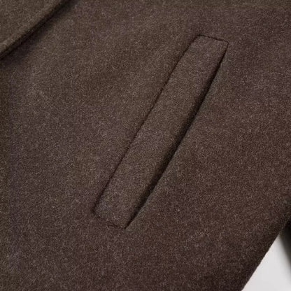 Women's Preppy Style Solid Color Single Breasted Coat Woolen Coat