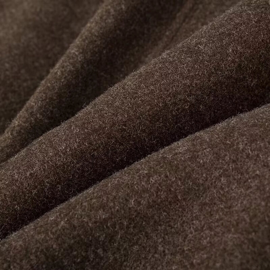 Women's Preppy Style Solid Color Single Breasted Coat Woolen Coat