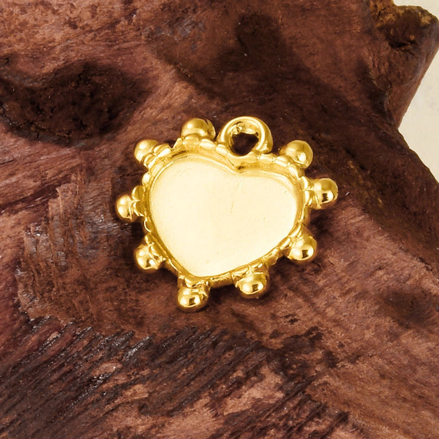 1 Piece 15*16mm 304 Stainless Steel 18K Gold Plated Heart Shape Pendant Jewelry Accessories