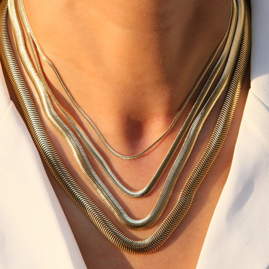 Brass snake chain Plating Geometric Necklace