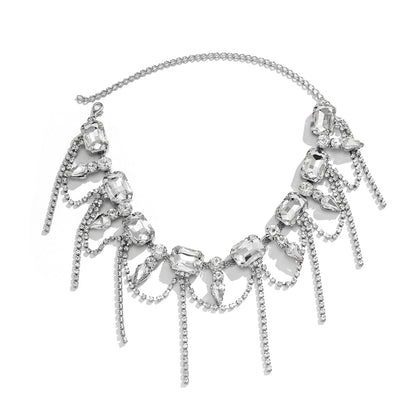 Glam Exaggerated Geometric Water Droplets Rhinestones Rhinestone Iron Tennis Chain Choker