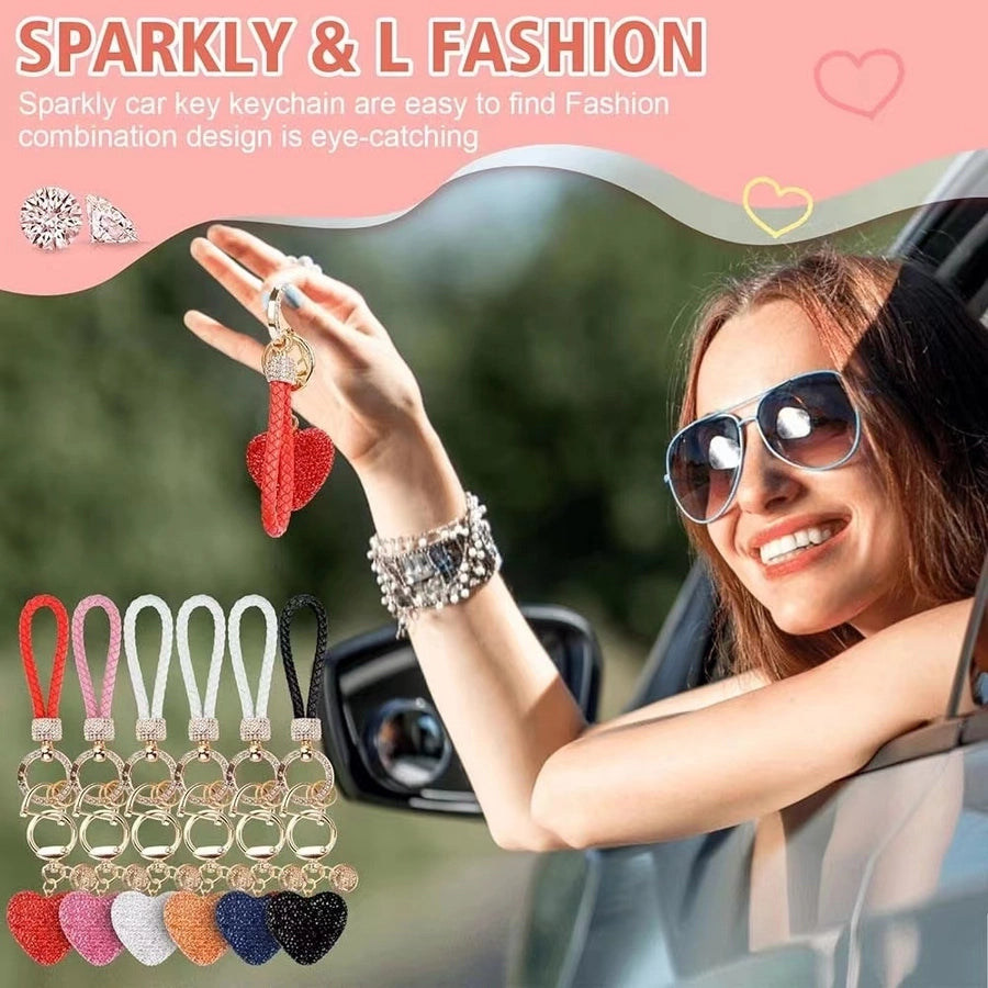 hot sale women's car keychain full diamond peach heart key chain Valentine's Day love keychain bag pendant
