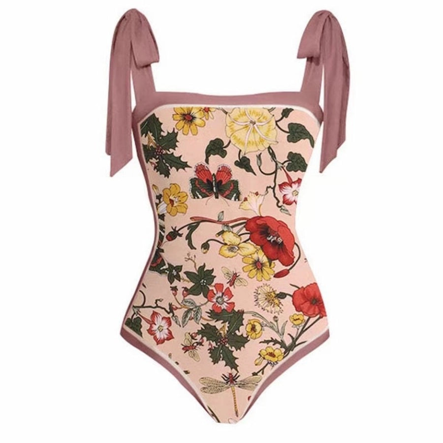 Women's Bohemian Sweet Flower 2 Pieces One Piece Swimwear