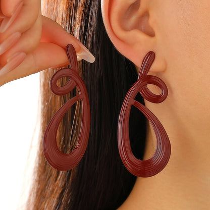 1 Pair Classic Style Geometric Plating Alloy Resin Iron Drop Earrings Ear Studs