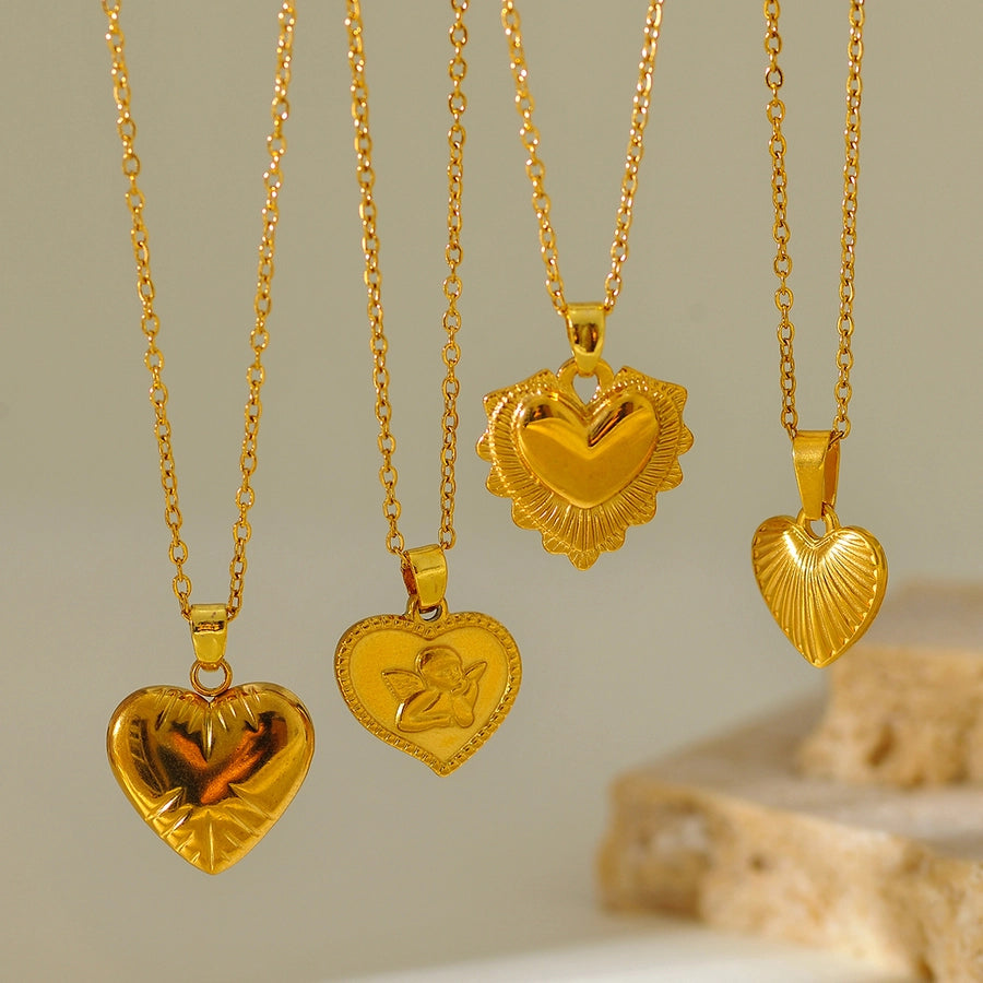 Jewelry Elegant Glam Luxurious Heart Shape 304 Stainless Steel Necklace