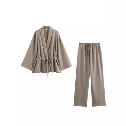 Daily Women's Vacation Simple Style Solid Color Polyester Pants Sets Pants Sets