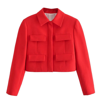Women's Coat Long Sleeve Blazers Elegant Solid Color