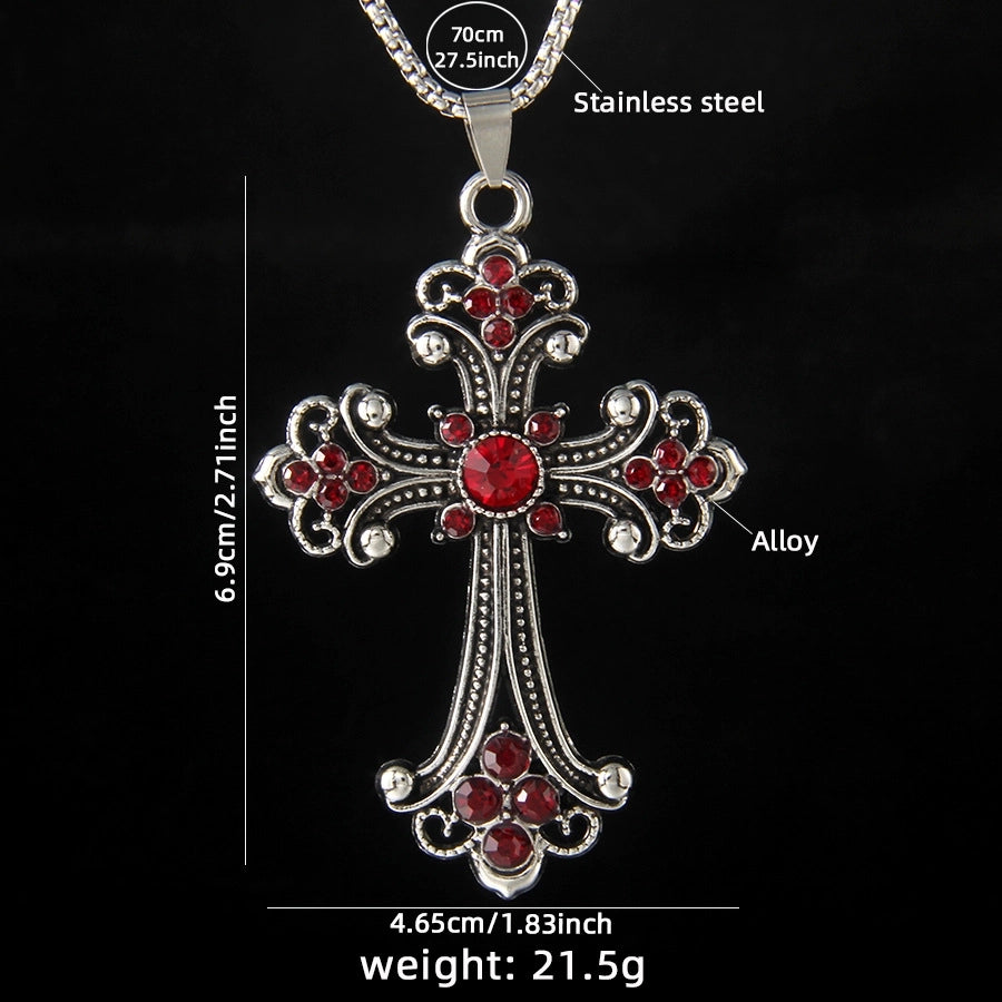 Hip-Hop Vintage Style Cross 201 Stainless Steel Alloy Plating Unisex Pendant Necklace