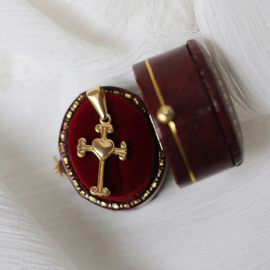 1 Piece Titanium Steel Cross Moon Fish Tail Pendant