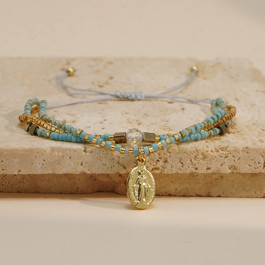 Casual Human Seed Bead rope Woven Chain Beaded Bracelets