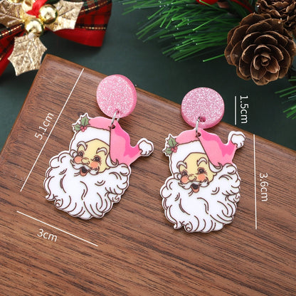 1 Pair Retro Funny Santa Claus Arylic Earrings