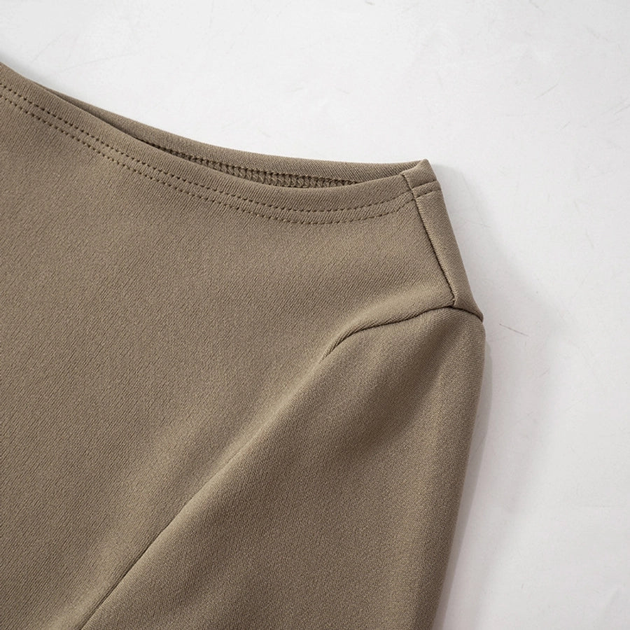 Women's Sheath Dress Streetwear Boat Neck Contrast Binding Long Sleeve Contrast Binding Above Knee Daily