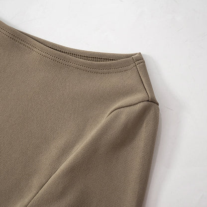 Women's Sheath Dress Streetwear Boat Neck Contrast Binding Long Sleeve Contrast Binding Above Knee Daily