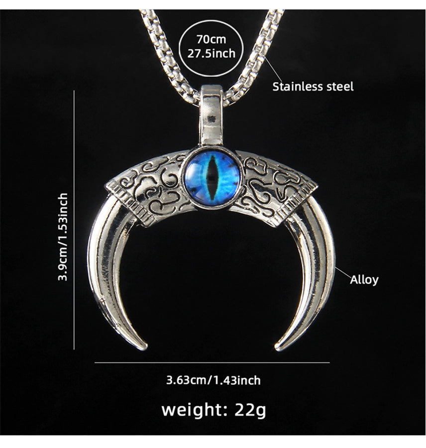 Hip-Hop Vintage Style Devil's Eye Horns 201 Stainless Steel Alloy Plating Unisex Pendant Necklace