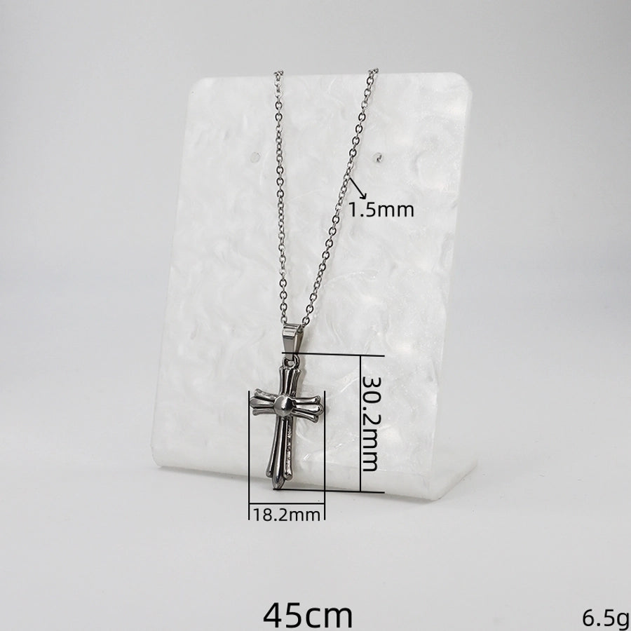 Jewelry Casual Vintage Style Cross 304 Stainless Steel Handmade Pendant Necklace