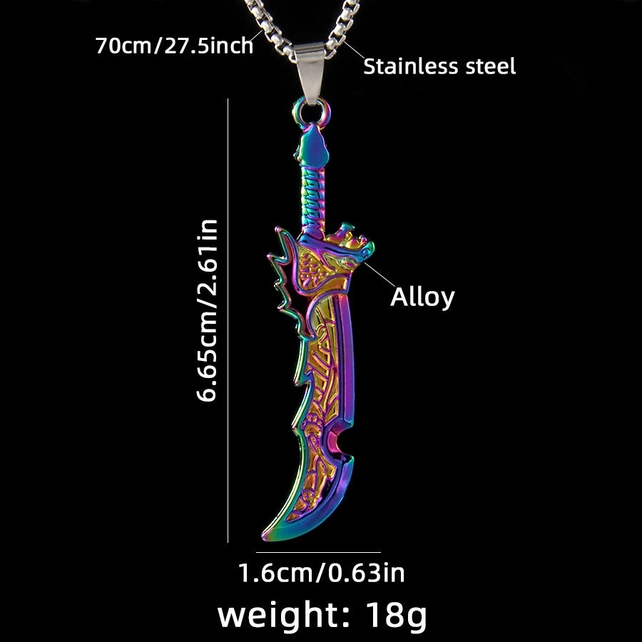 Hip-Hop Streetwear Broadsword 201 Stainless Steel Alloy Plating Unisex Pendant Necklace