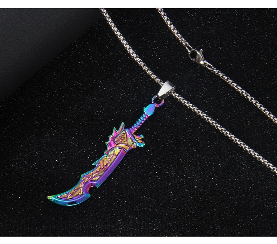 Hip-Hop Streetwear Broadsword 201 Stainless Steel Alloy Plating Unisex Pendant Necklace