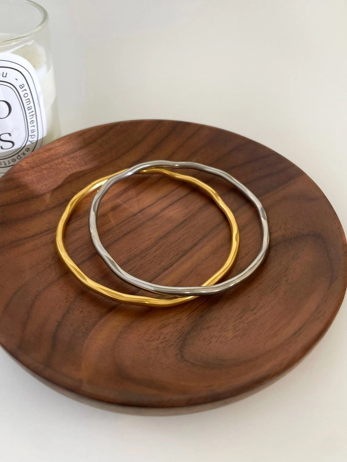 IG Style Nordic Style Luxurious Geometric 316L Stainless Steel  18K Gold Plated Zircon Bangle In Bulk Stainless Steel Bracelets