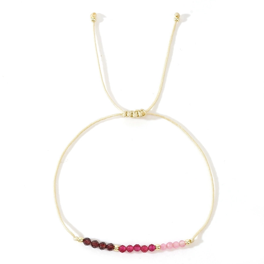 Bohemian Round natural stone Wax line Copper  String Bracelets