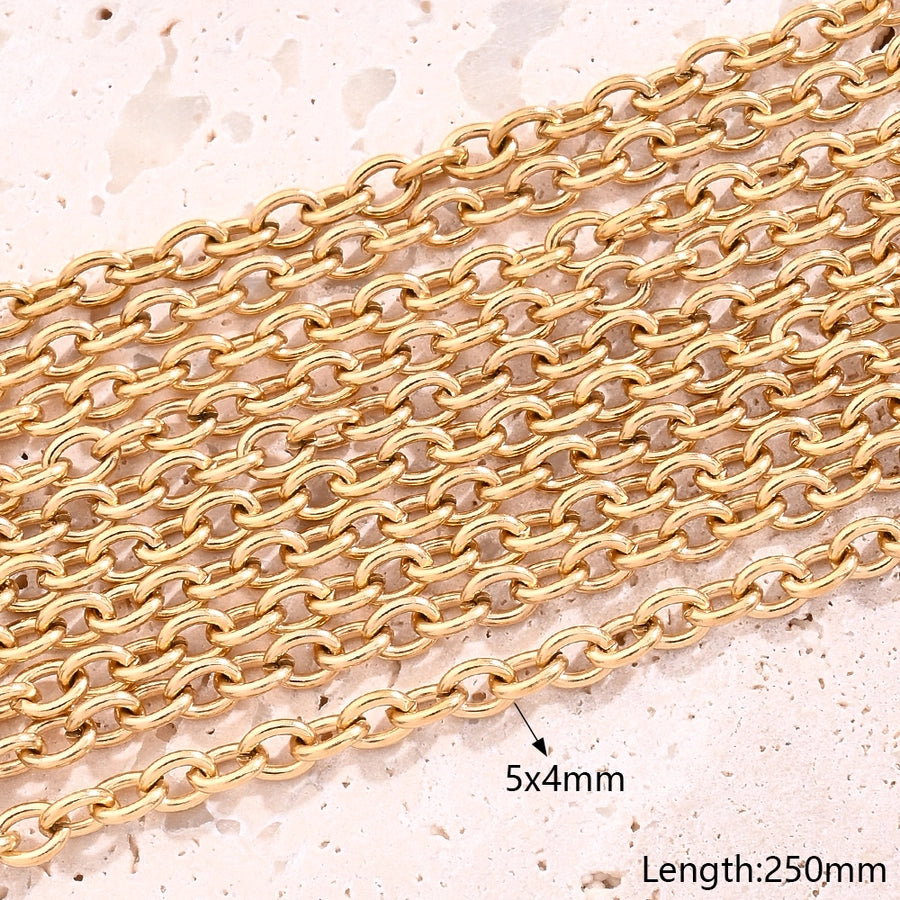 10 Strands/Package 5 Strands/Package 304 Stainless Steel 18K Gold Plated cable chain Polished Length: 170 50mm Length:230+50mm Length: 250mm Jewelry Accessories