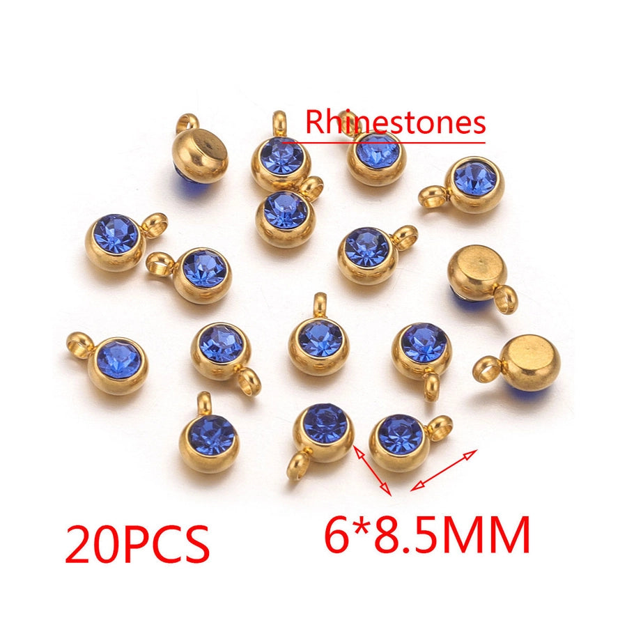 20 PCS/Package Diameter 6 mm 304 Stainless Steel Geometric Pendant Jewelry Accessories