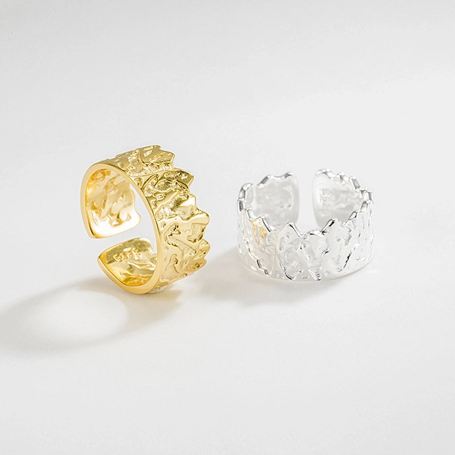 925 Sterling Silver Geometric Adjustable Ring