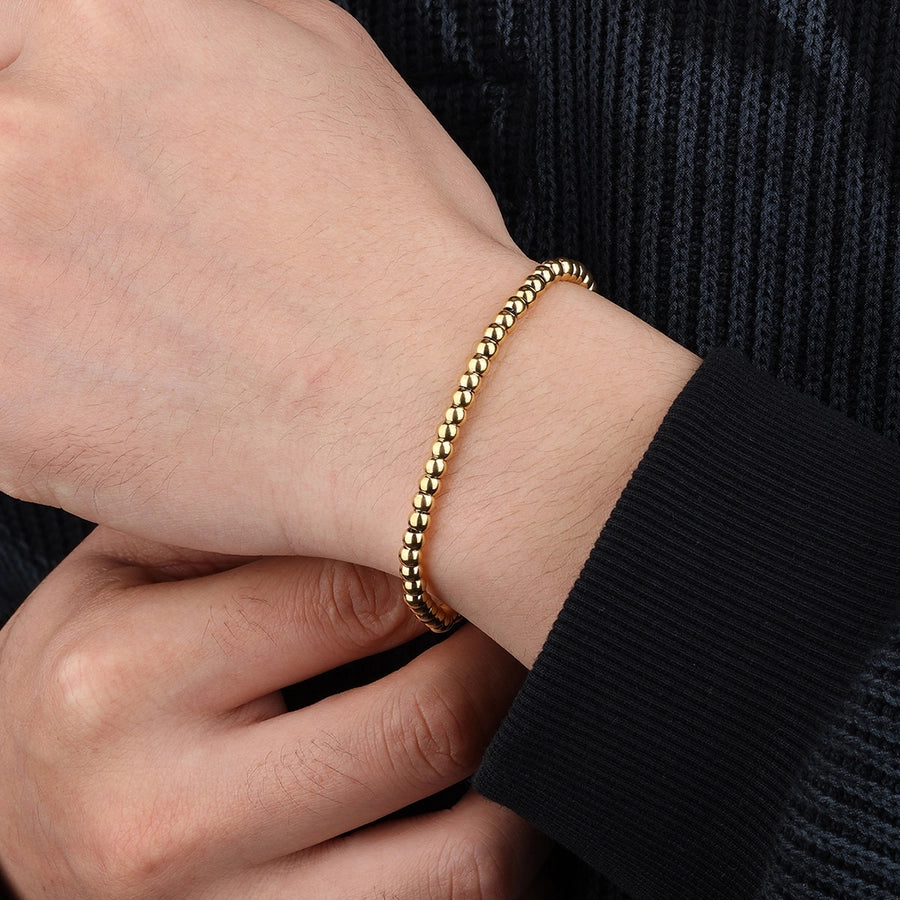 Casual Circle 304 Stainless Steel 18K Gold Plated ball chain Bracelets In Bulk Stainless Steel Bracelets