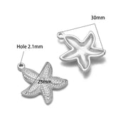 25*30 Single-Sided Polka Dot Thick Starfish 2.1mm Single Hanger Steel Color