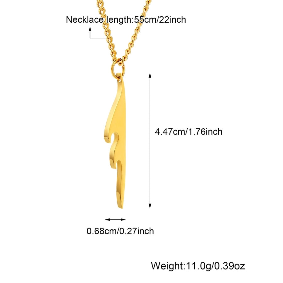 Jewelry Casual Round 304 Stainless Steel 18K Gold Plated Pendant Necklace