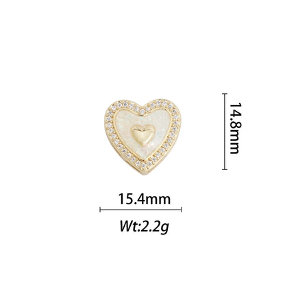 1 Piece Copper Geometric Letter Heart Shape