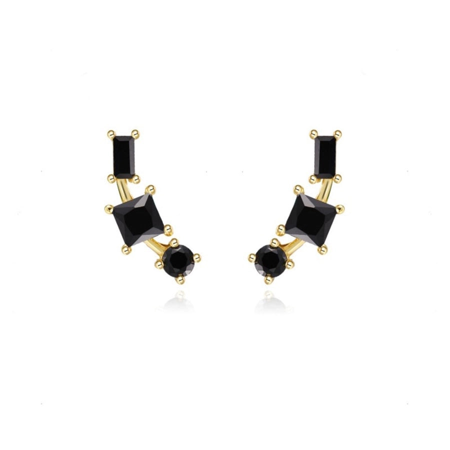 1 Pair Casual Elegant Geometric Copper Zircon Drop Earrings Ear Studs