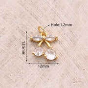 Two-Leaf White Cherry Pendant (Gold)