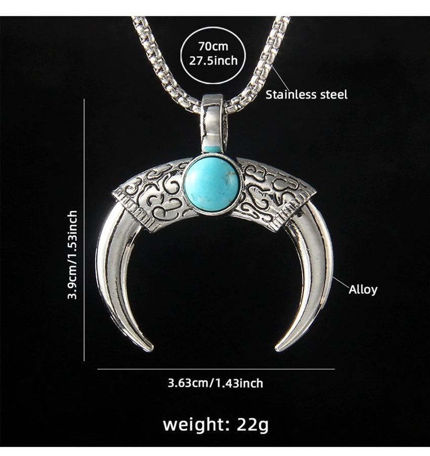 Hip-Hop Vintage Style Devil's Eye Horns 201 Stainless Steel Alloy Plating Unisex Pendant Necklace
