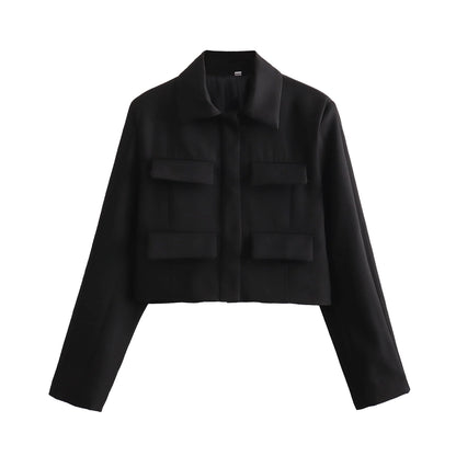 Women's Coat Long Sleeve Blazers Elegant Solid Color