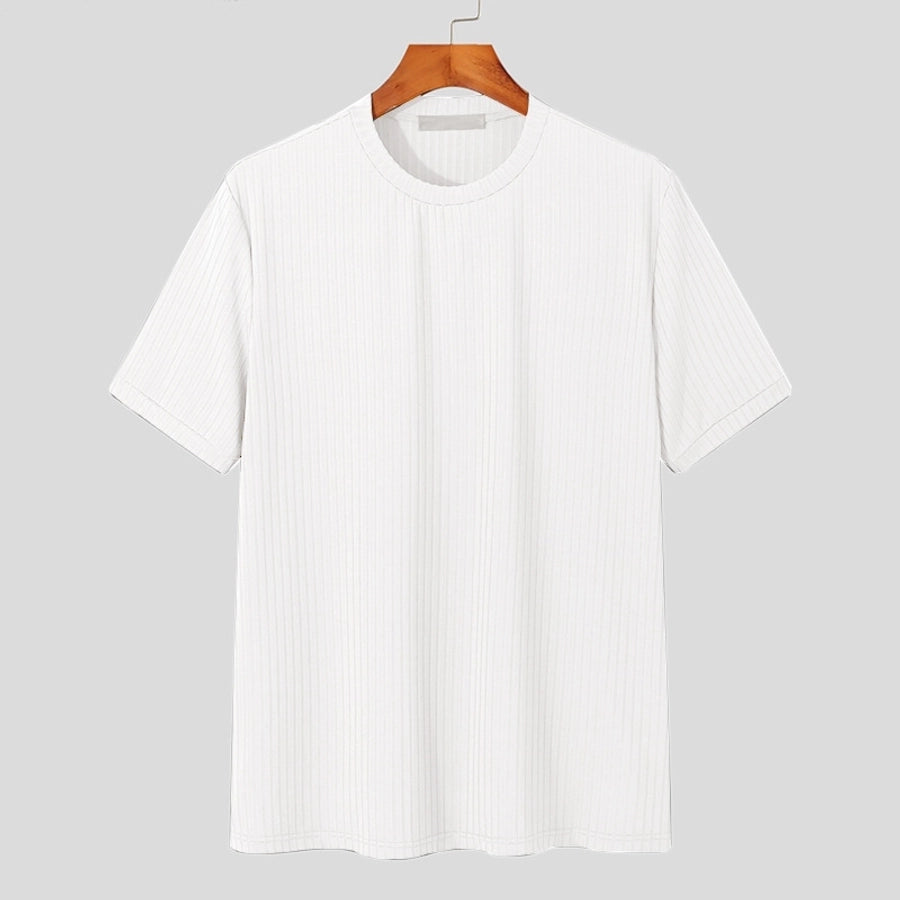 Men's Solid Color Simple Style Round Neck Short Sleeve Loose Men's T-shirt