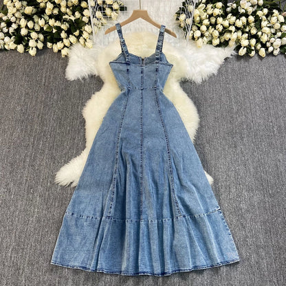 Women's Strap Dress Elegant Strap Sleeveless Solid Color Maxi Long Dress Daily