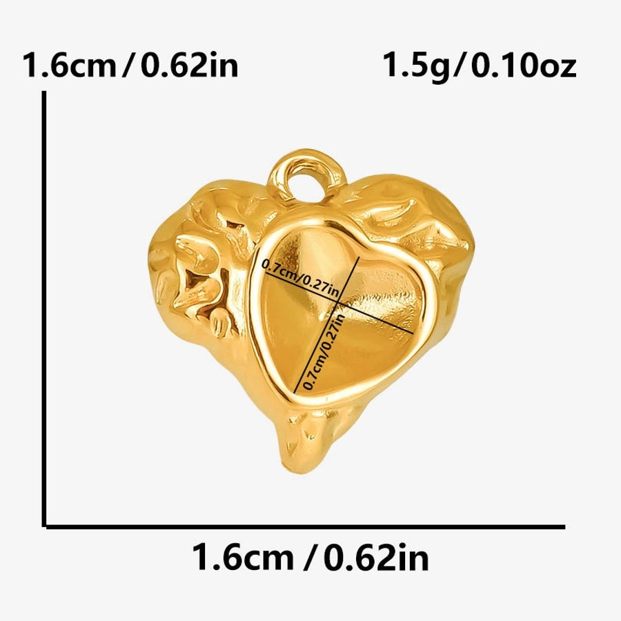 1 Piece 16 * 16mm 304 Stainless Steel 18K Gold Plated Heart Shape Pendant Jewelry Accessories