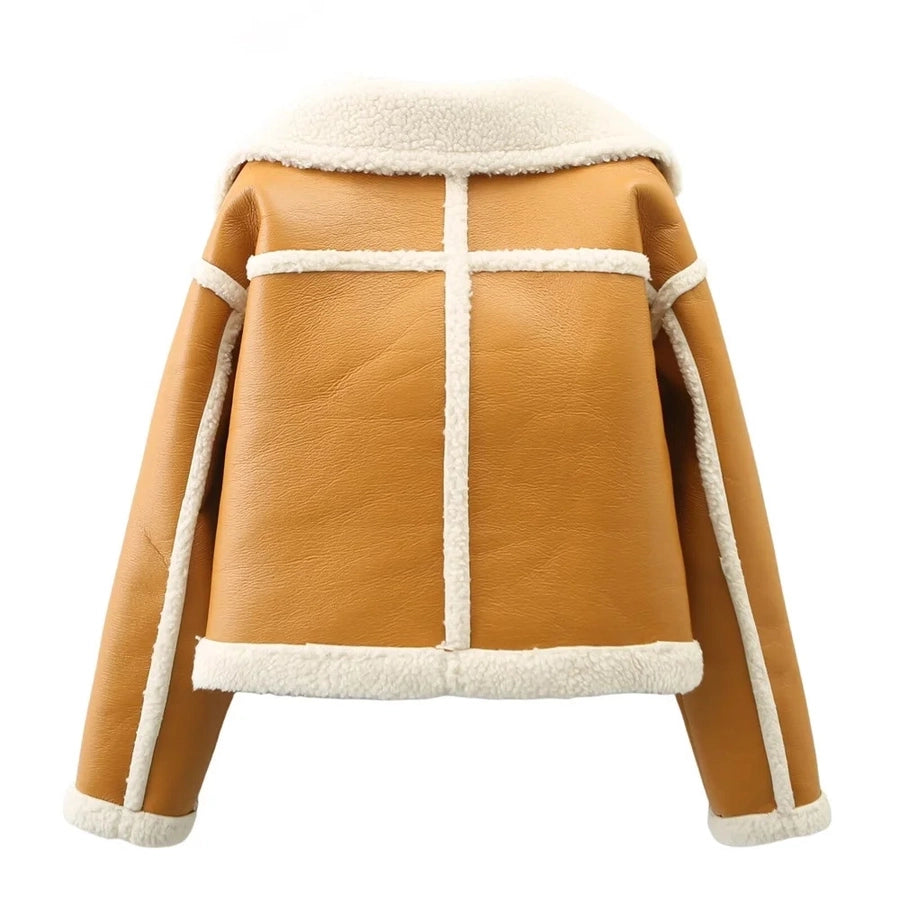Women's Preppy Style Color Block Coat