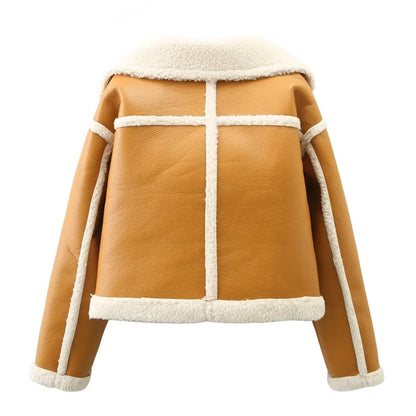 Women's Preppy Style Color Block Coat