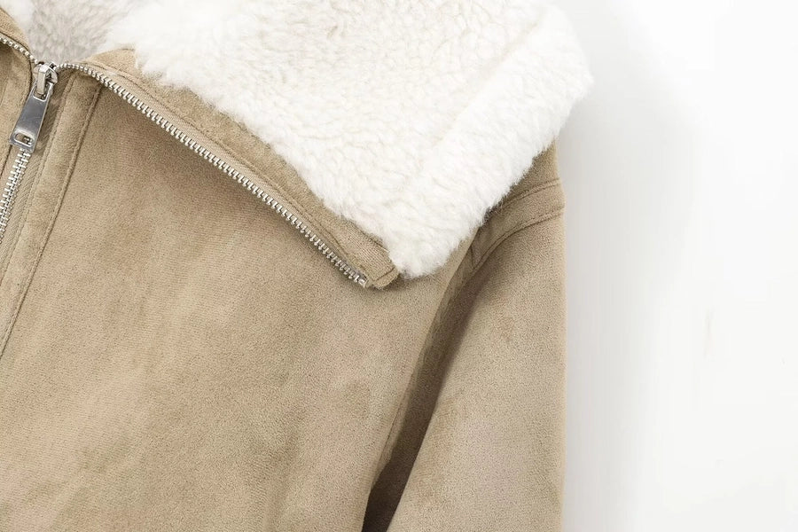 Women's Casual Solid Color Pocket Zipper Coat