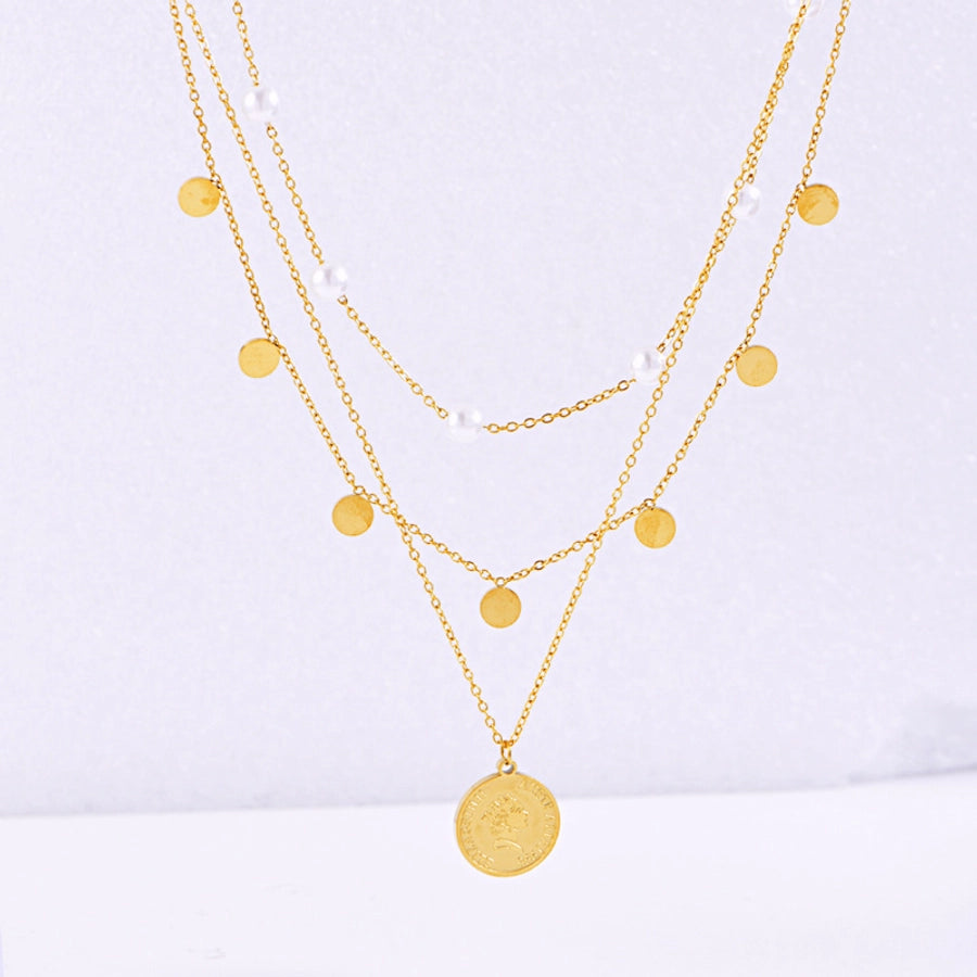 Jewelry Elegant Lady Streetwear Human Geometric 304 Stainless Steel Plating Layered Necklaces