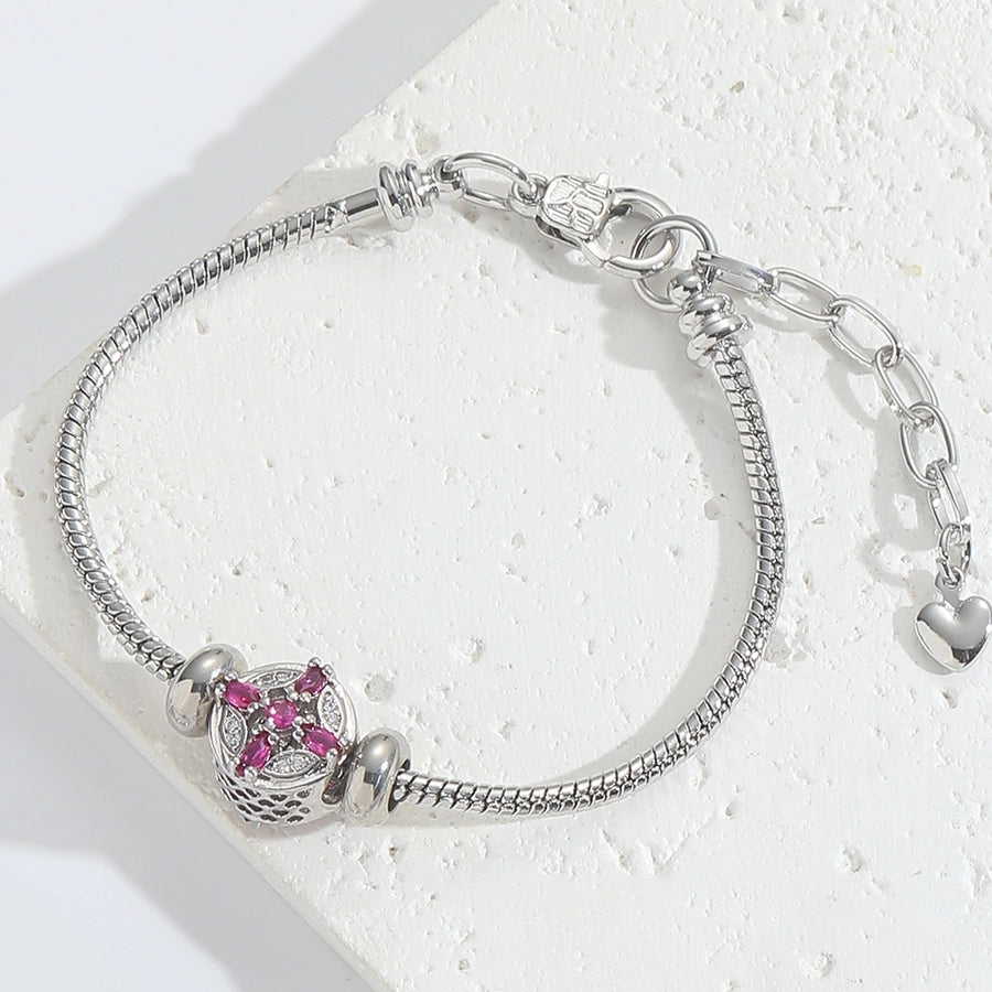 Jewelry Elegant Simple Style Commute Cross Copper Zircon White Gold Plated Bracelets