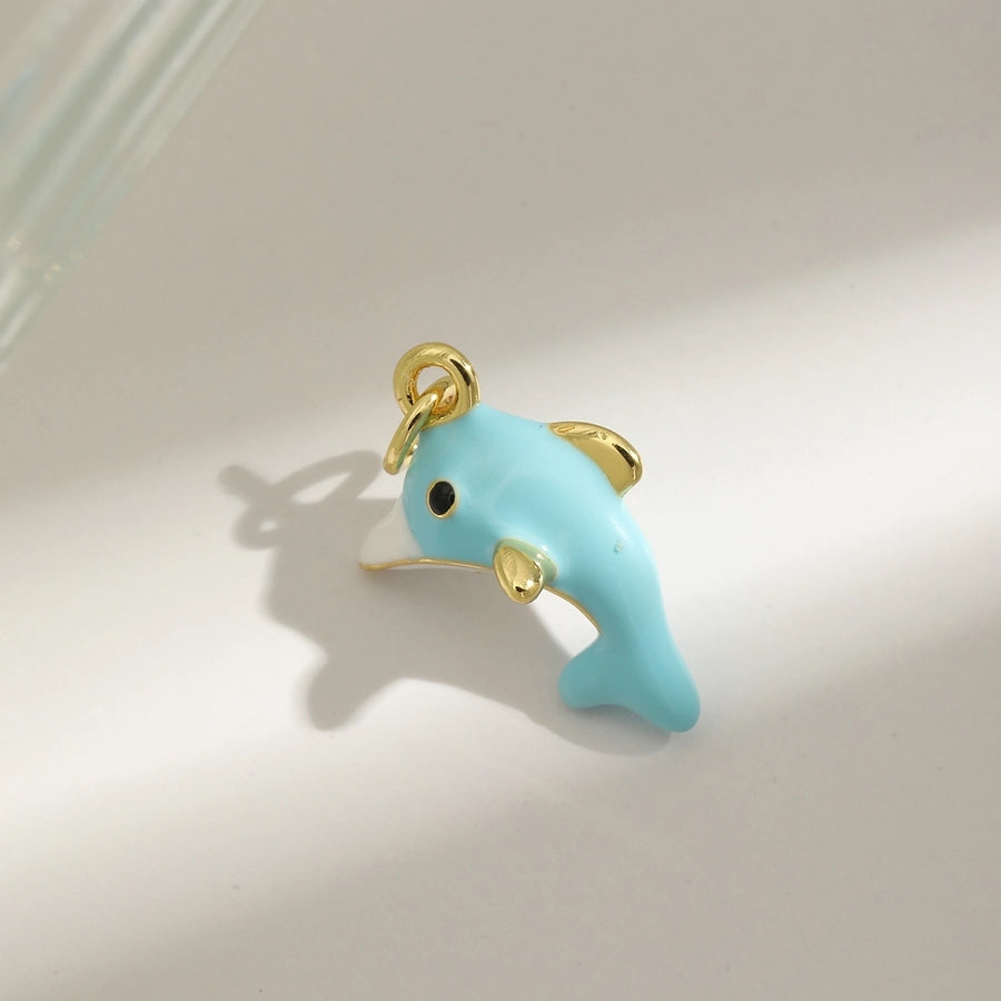 1 Piece 14.4MM Hole 1~1.9mm Copper 18K Gold Plated Animal Polished Pendant Chain Jewelry Accessories