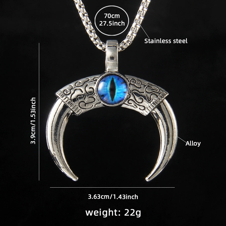 Hip-Hop Vintage Style Devil's Eye Horns 201 Stainless Steel Alloy Plating Unisex Pendant Necklace