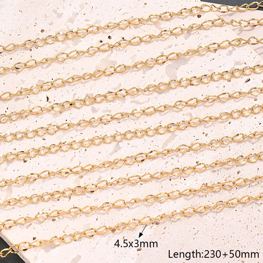 10 Strands/Package 304 Stainless Steel 18K Gold Plated cable chain snake chain figaro chain Polished Length: 170 50mm Length: 190 50mm Length:230+50mm Jewelry Accessories