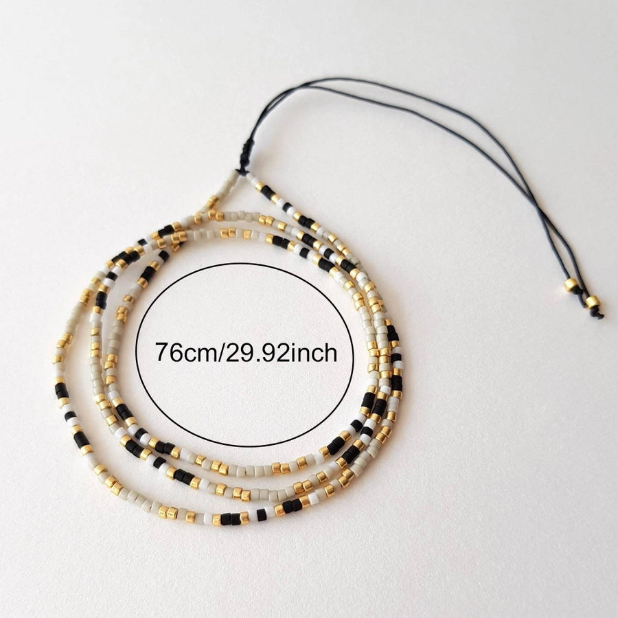 Casual Geometric Seed Bead Beaded Chain String Bracelets