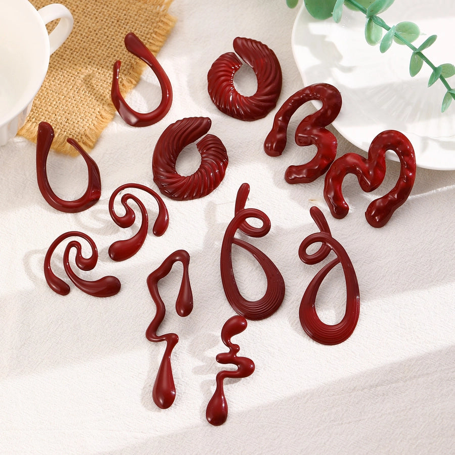 1 Pair Classic Style Geometric Plating Alloy Resin Iron Drop Earrings Ear Studs