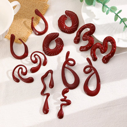 1 Pair Classic Style Geometric Plating Alloy Resin Iron Drop Earrings Ear Studs